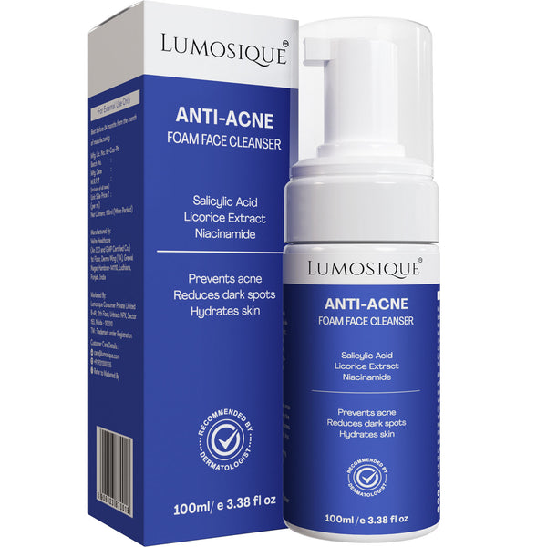 Anti-Acne Foaming Cleanser for Pimples, Oil Control Clear Skin with Salicylic Acid & Niacinamide for Men & Women | 100ml