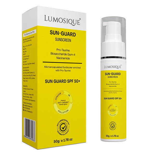 SUN GUARD Sunscreen SPF 50+ PA+++ for UV, Blue Light | Anti-Aging & Pollution Shield | Oil-Free for All Skin Types | 50ml