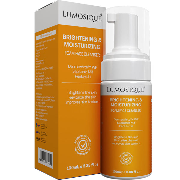 Brightening & Moisturizing Foam Face Cleanser | Exfoliates & Revitalize the Skin and Improves Skin Texture | For Men & Women | 100ml